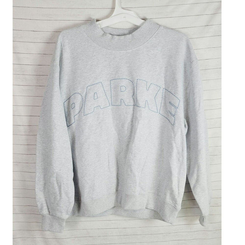PARKE for TARGET MOCKNECK SWEATSHIRT IN HEATHER GREY, SZ LARGE/EXTRA LARGE